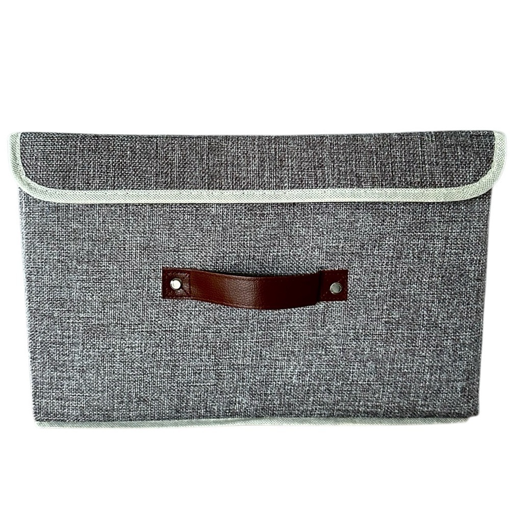 Cotton Linen Foldable Storage Bin Organizer Basket Bag with Handle New!